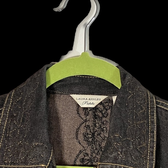 Laura Ashley Embellished Denim Jean Jacket- Small Petite - Picture 13 of 15